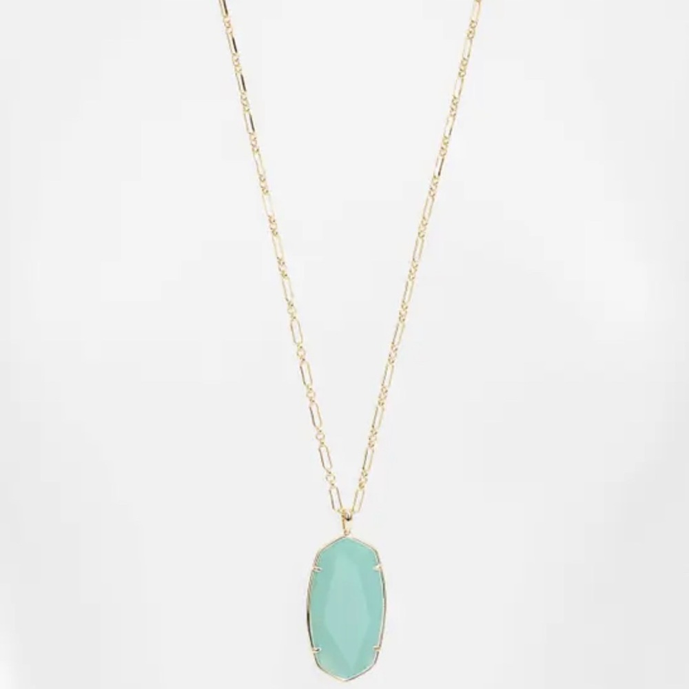 Kendra Scott iridescent mint Necklace in gold